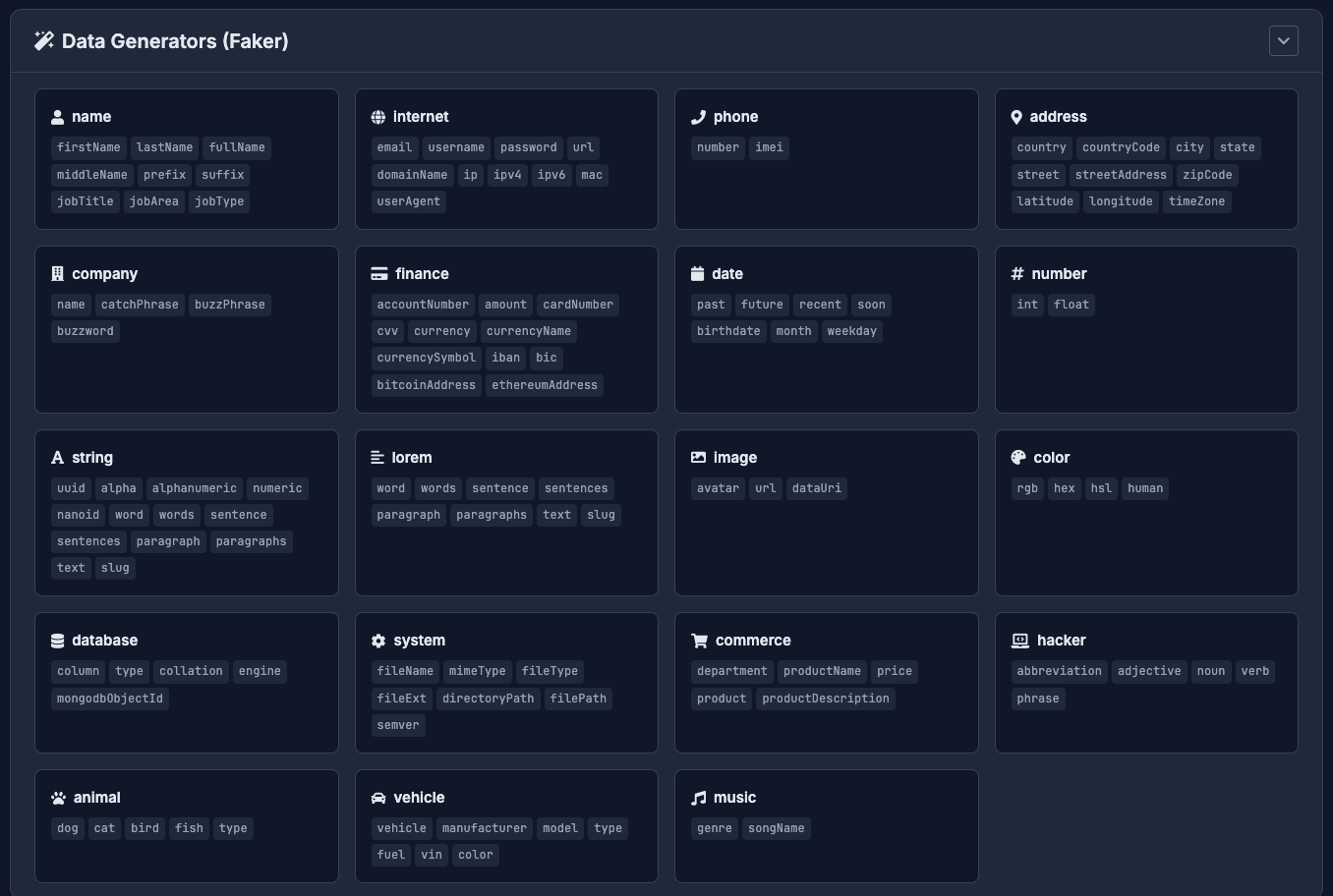 Data Generators (Faker)